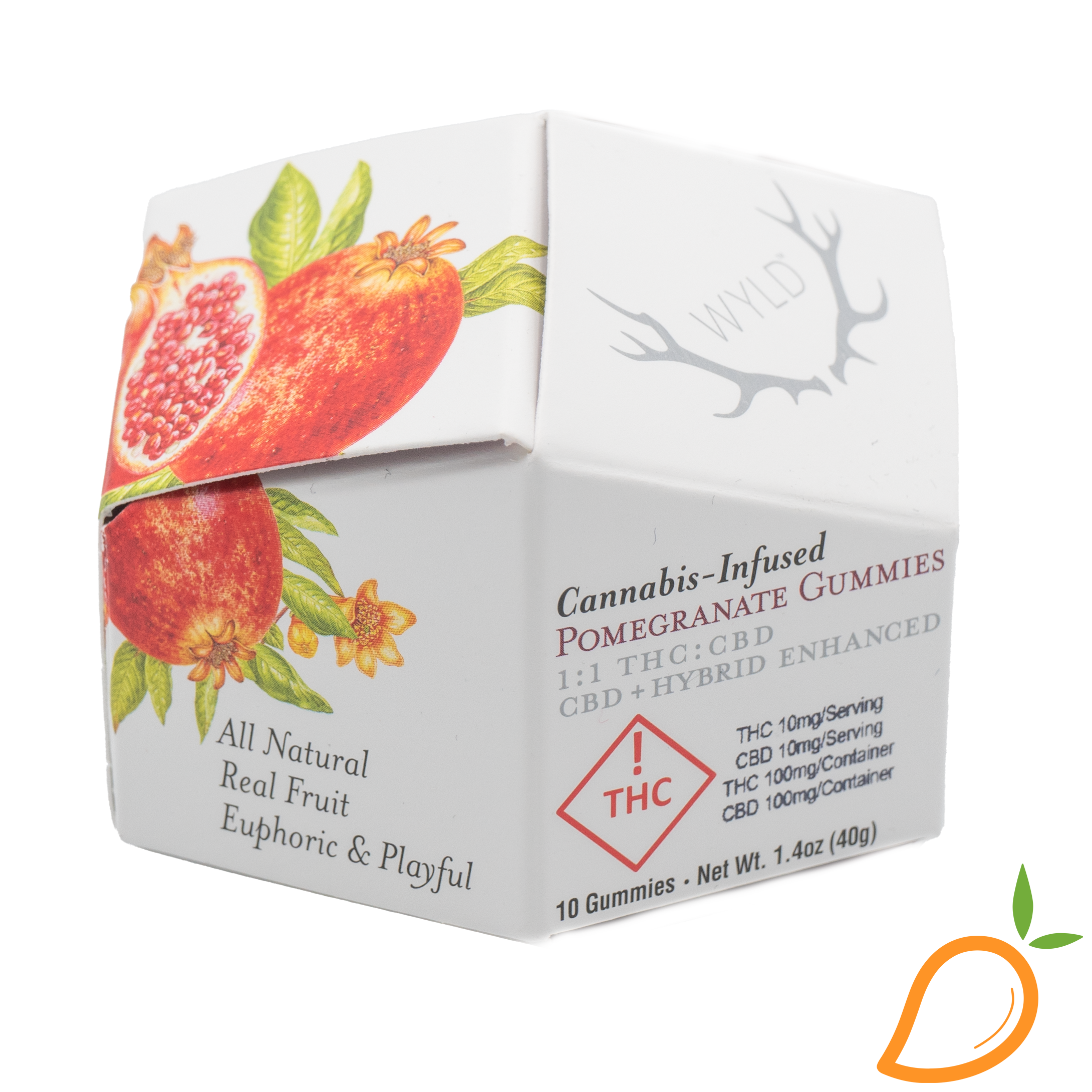 100mg 1:1 THC/CBD Pomegranate Hybrid Gummies WYLD