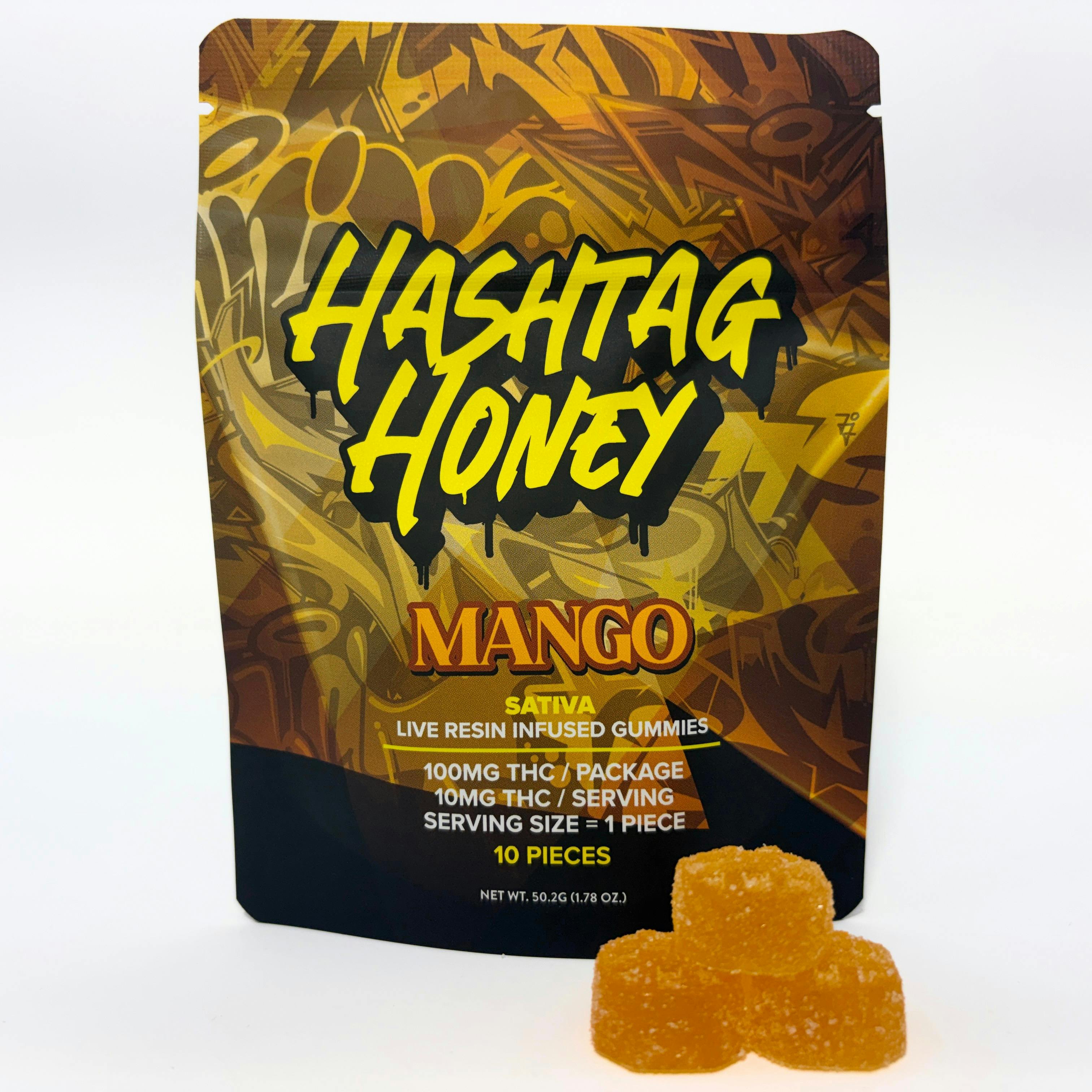 Hashtag Honey | Mango Gummies (Sativa) | 100MG