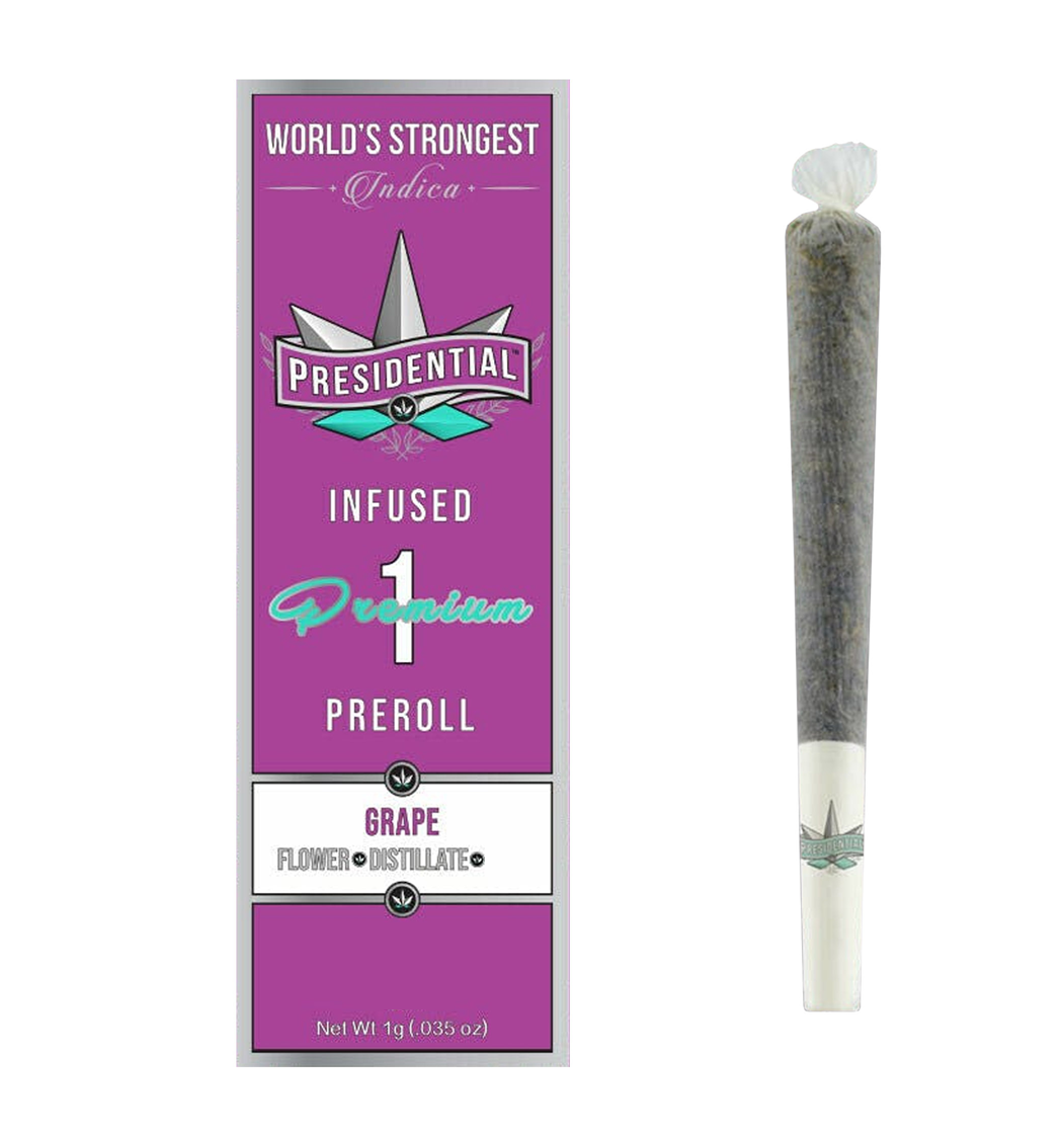 Presidential | Grape | Distillate Diamonds Moon Rock Pre-Roll 1g