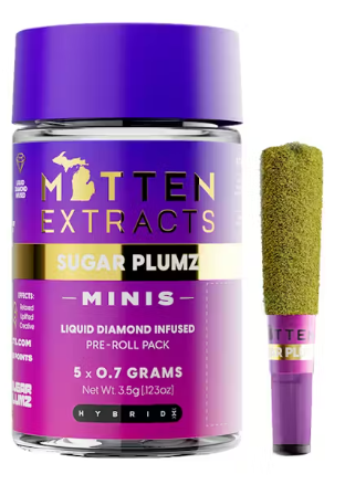 Mitten Extracts - Sugar Plumz - 5 x .7g Infused Prerolls