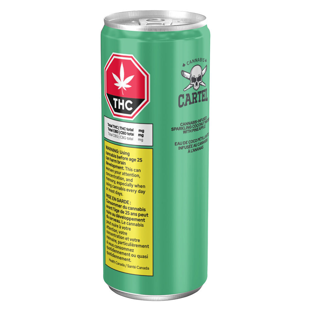 Cannabis Cartel Sparkling Coconut Water with Pineapple - 355mL