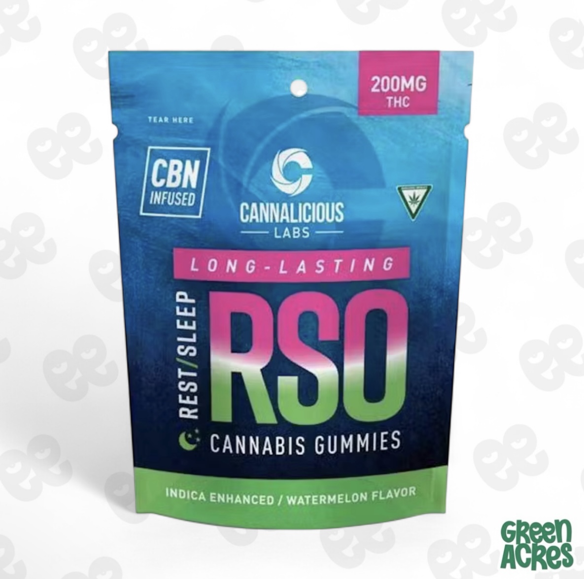 Cannalicious: Watermelon Rest RSO 200MG Gummies (I)