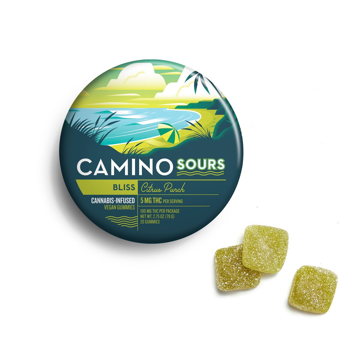 Camino Sours - 1:1Tropical Burst Gummies 100mg 20pk (THC:THCV)