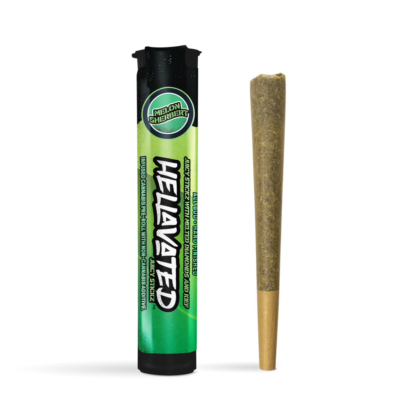 .75G Hellavated Juicy Stickz Infused Pre-roll - Melon Sherbert