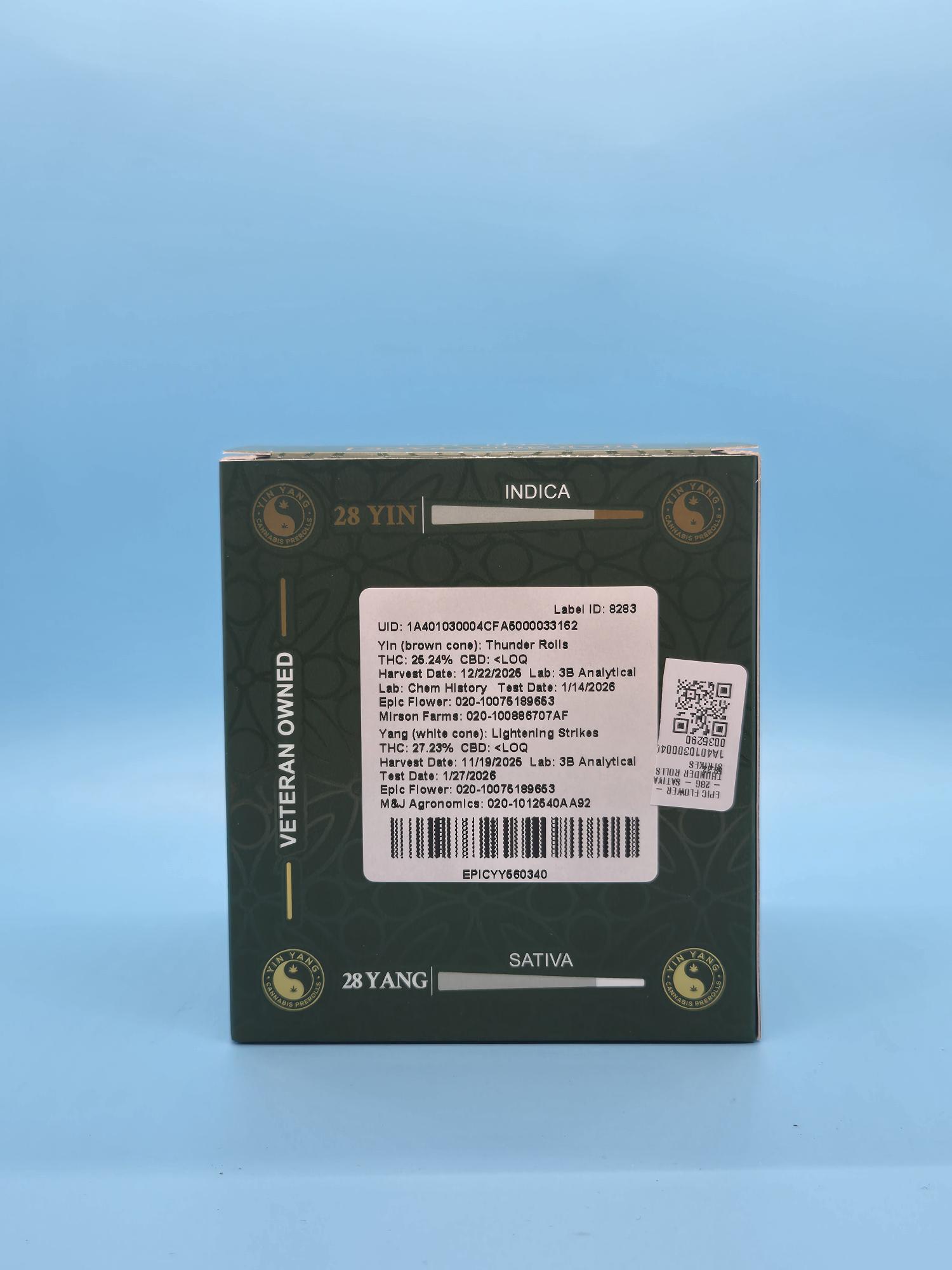 FLOWER - PREROLL - 56PK - 28G - SATIVA / INDICA - THUNDER ROLLS / LIGHTING STRIKES