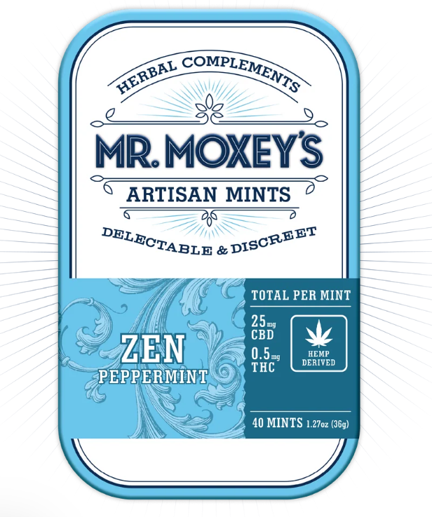 Mr. Moxey's Artisan Mints 50:1 CBD:THC Zen Peppermint 1mg 20pk