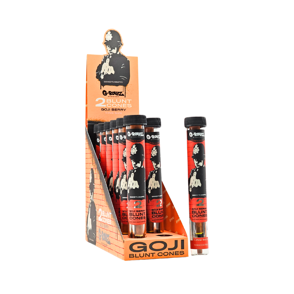 G Rollz Flavored Prerolled Hemp Cones Banksys Graffiti Goji Berry 2pk