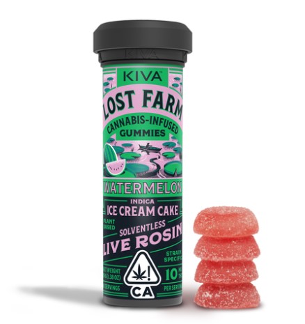 KIVA Lost Farm Watermelon Rosin Gummies (10 X 10mg)