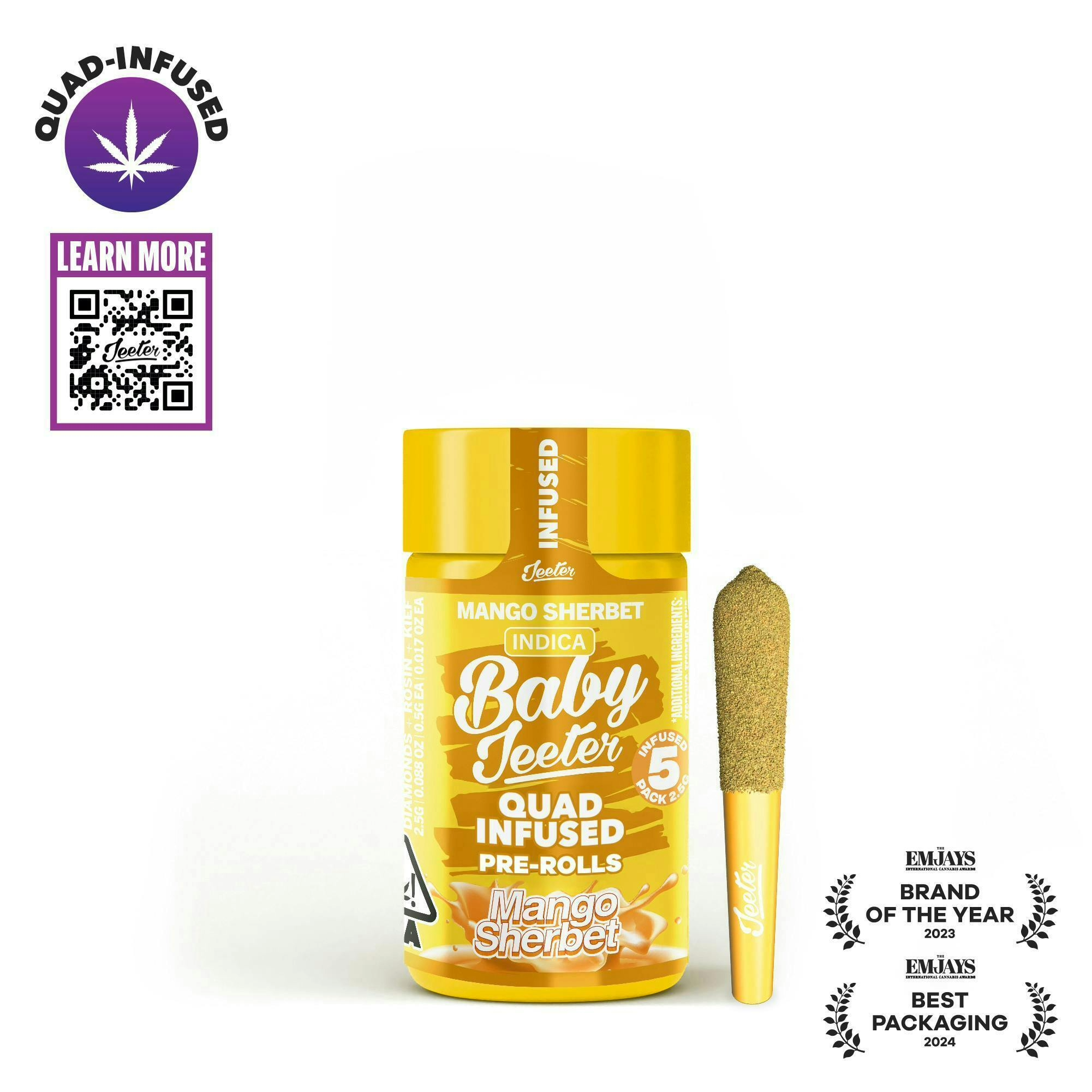 Mango Sherbet Baby Jeeter Infused Pre-Roll 5-pack | 2.5g