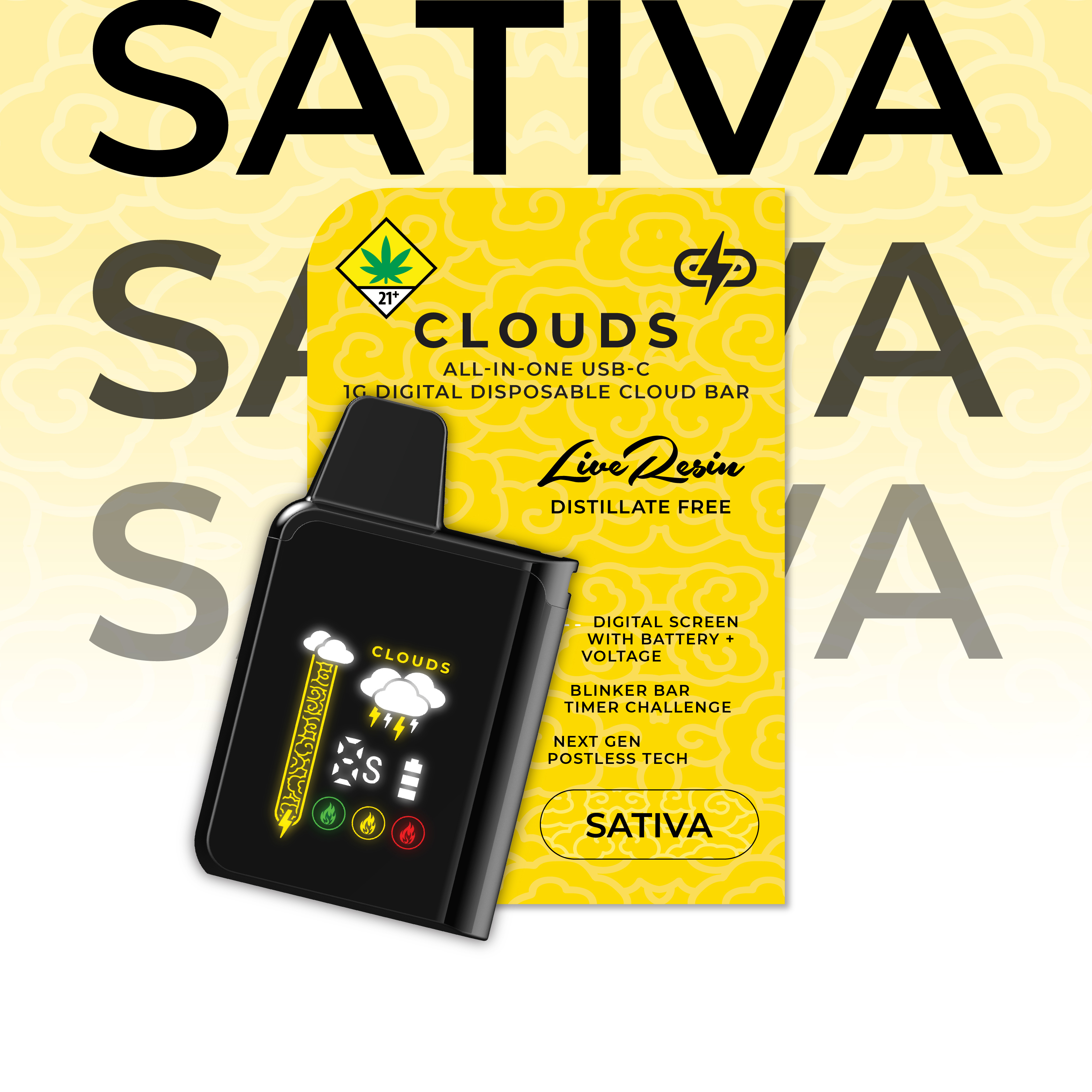 Clouds Ghost Train Haze (Sativa) 1g LR Disposable