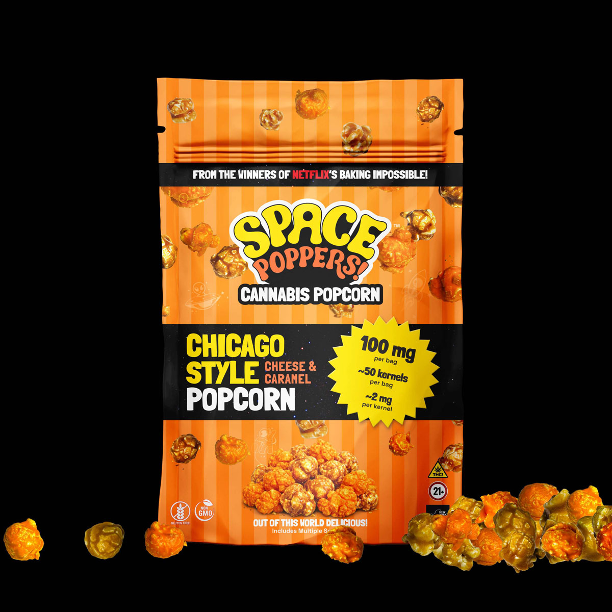 Space Poppers | Popcorn: Chicago-Style | 100mg