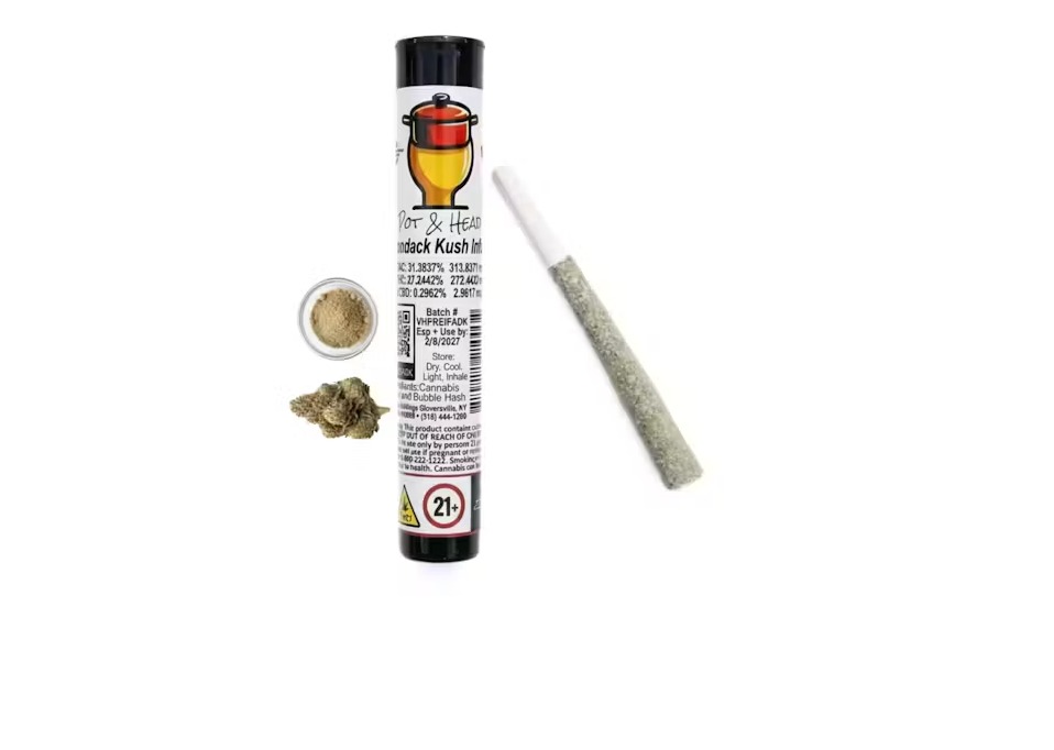 Pot & Head - Adirondack Kush Hash Infused Preroll - 1g