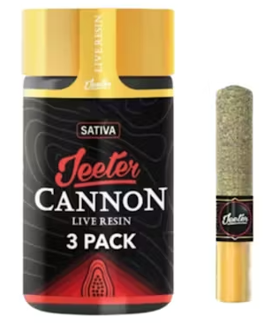 Jeeter Cannons Blitz Sativa Live Resin Infused x 3PK Prerolls 1.5g