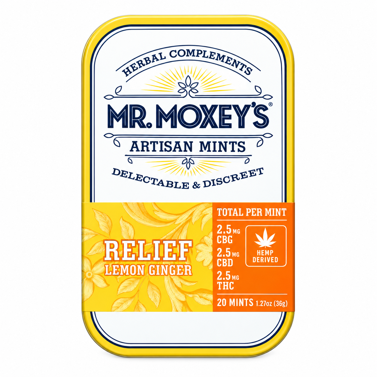 Mr. Moxey's - Lemon Ginger Relief 1:1:1 THC:CBD:CBG - 100mg - 20ct