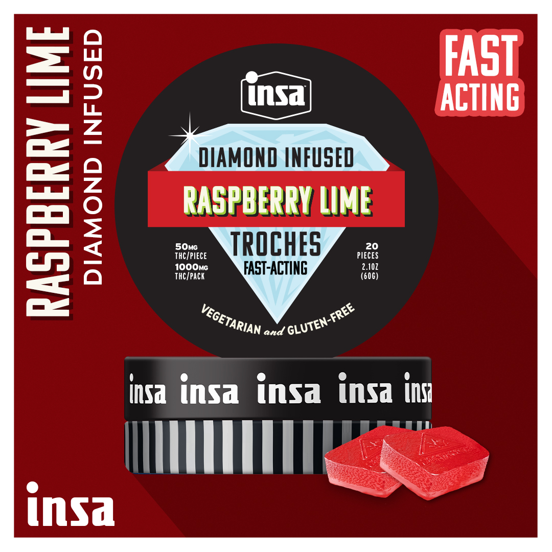 Raspberry Lime Diamond | 50mg THC 20 pack