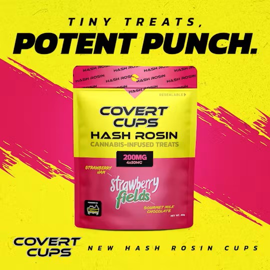 Covert Cups Strawberry Fields Hash Rosin Edible 200mg