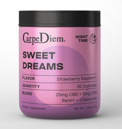 Carpe Diem Nighttime Sweet Dreams CBD Gummies - 30ct - 25mg CBD / 5mg CBN / Reishi + 15mg Chamomile