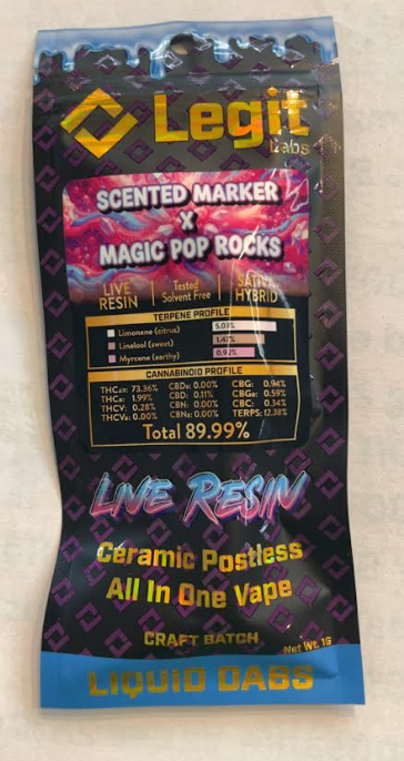 Scented Marker x Magic Pop Rocks | Live Resin Disposable Vape | 1g | Sativa
