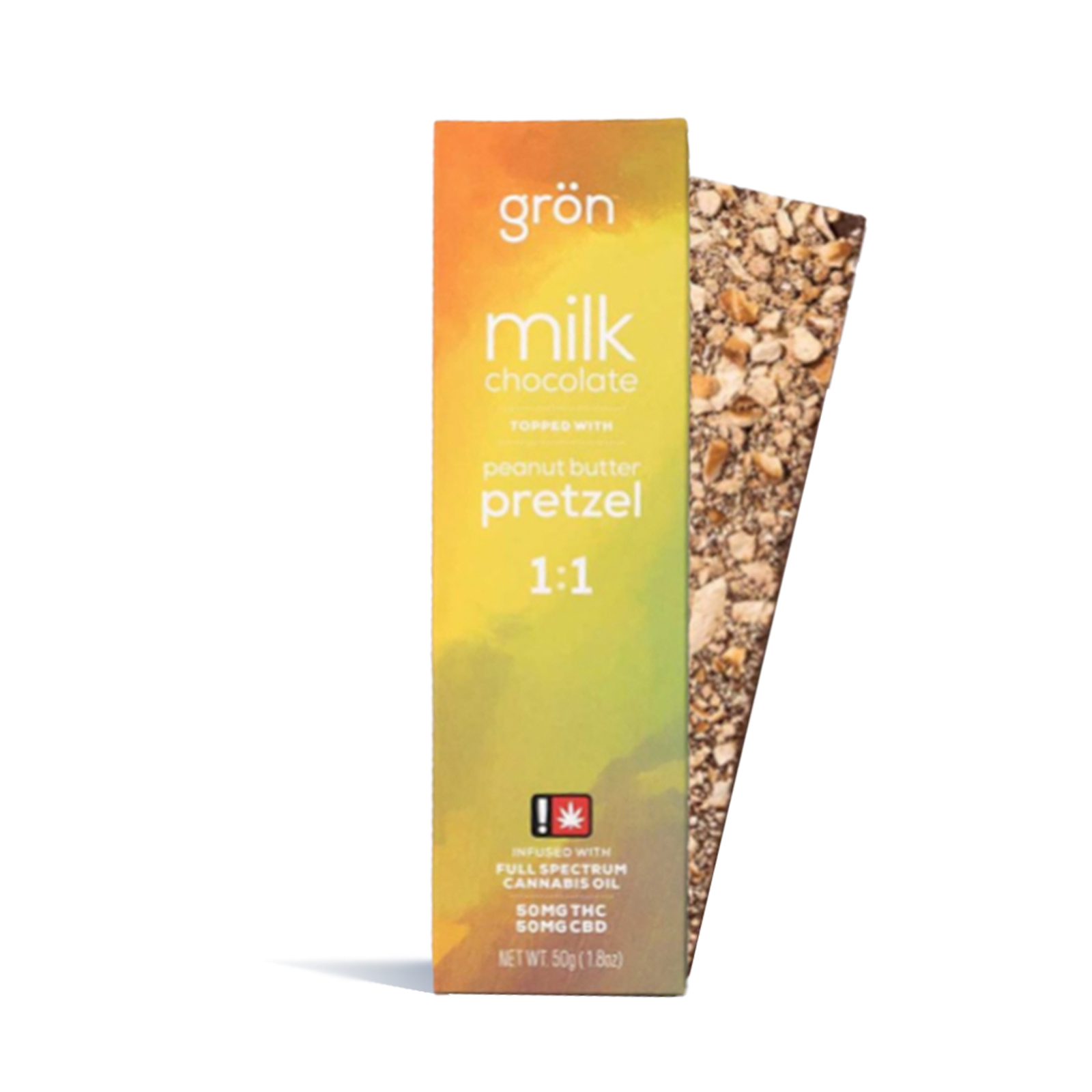 1:1 Milk Chocolate Peanut Butter Pretzel Bar | 50mg