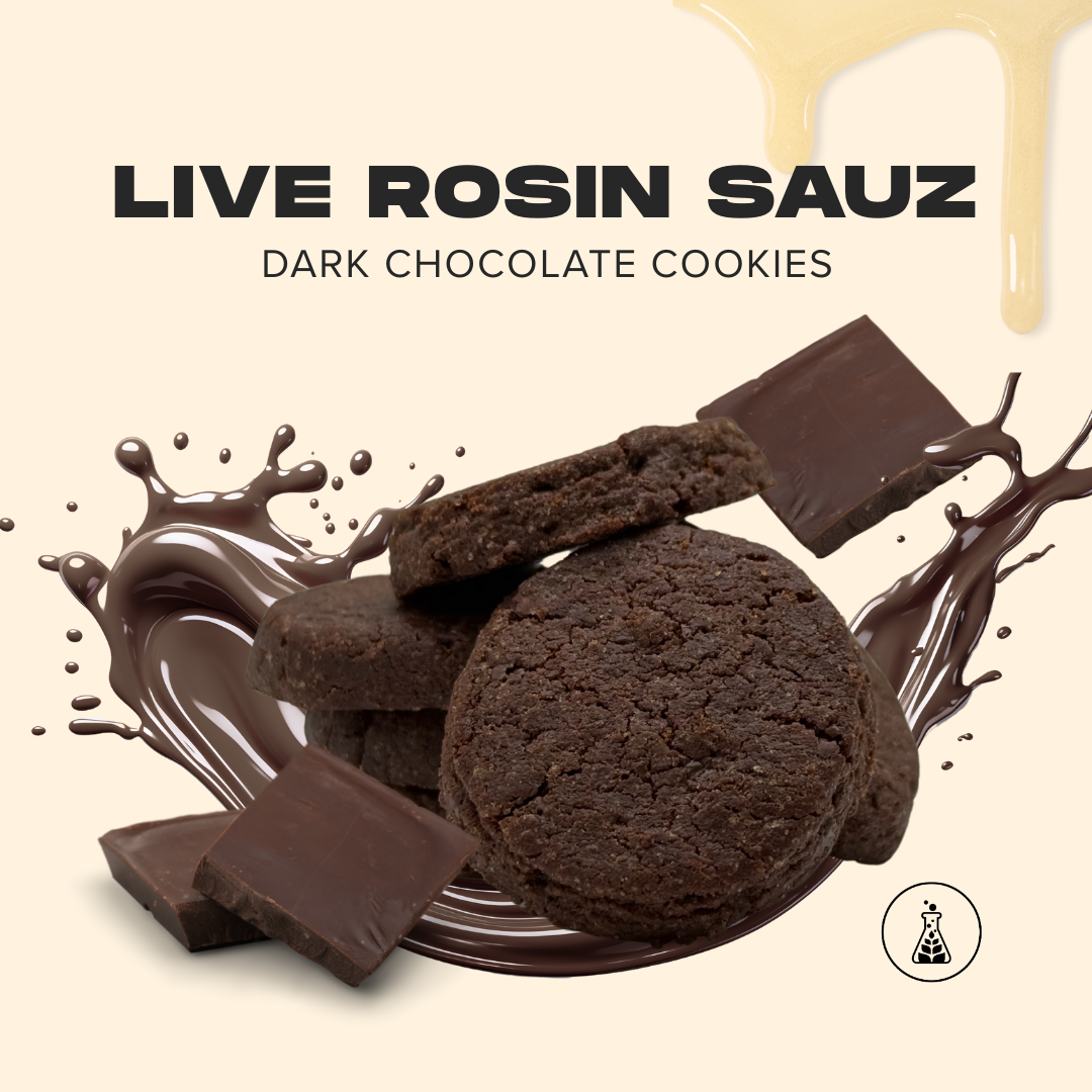 Live Rosin Sauz Dark Chocolate Cookies 100mg 10 pk