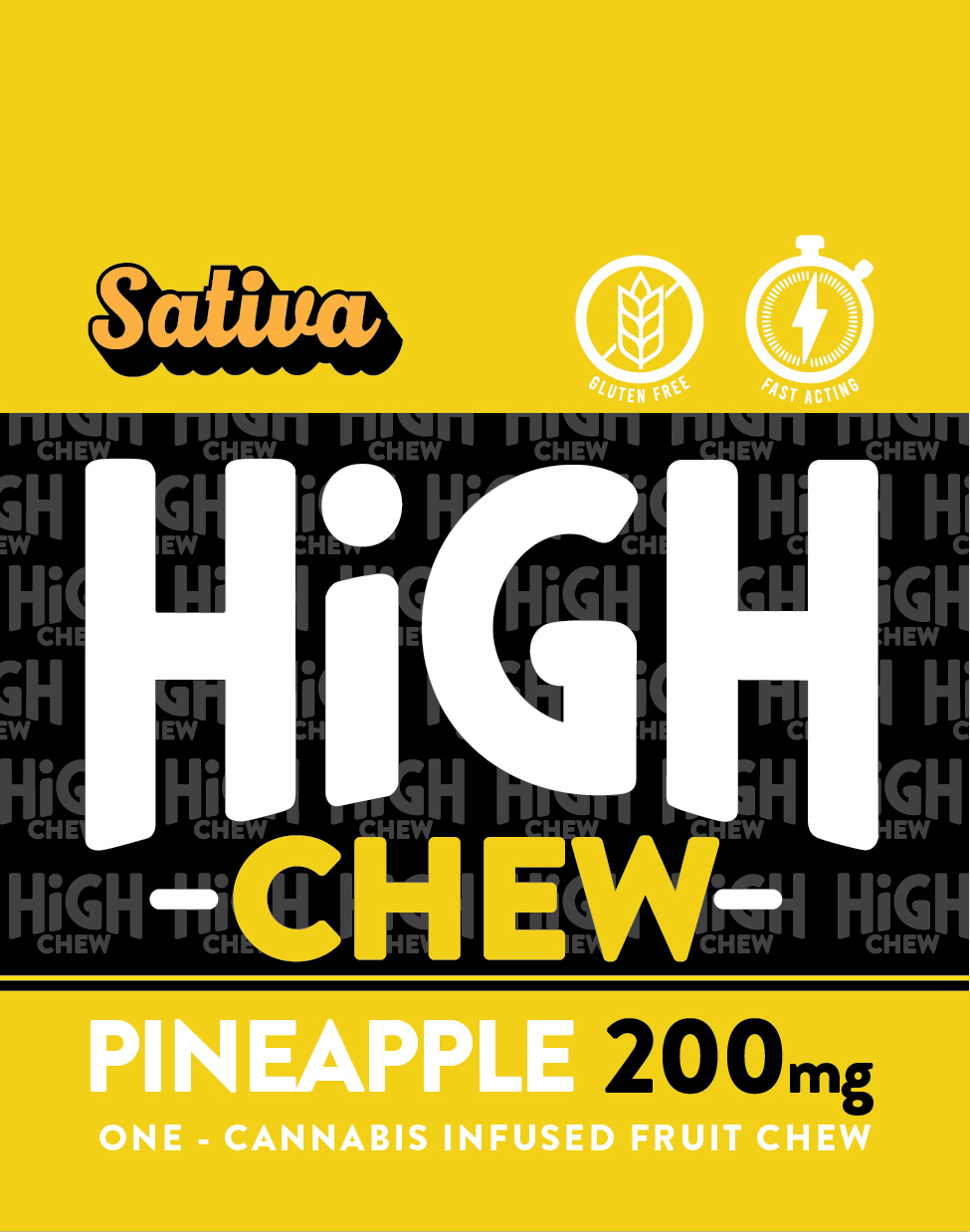High Chew Gummies Pineapple 200mg