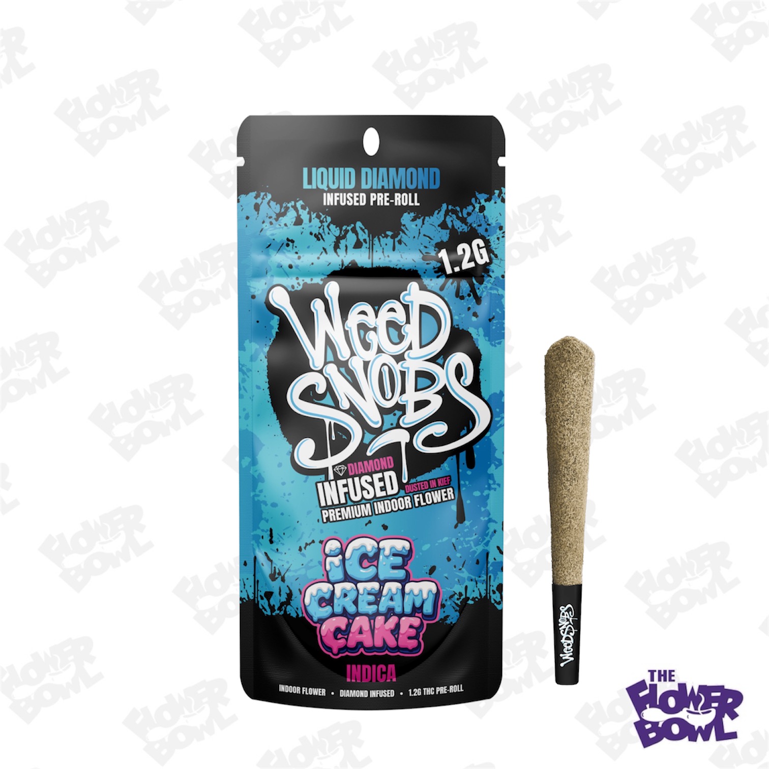 Weed Snobs: Ice Cream Cake 1.2g Liquid Diamonds Infused Prerolls (I)