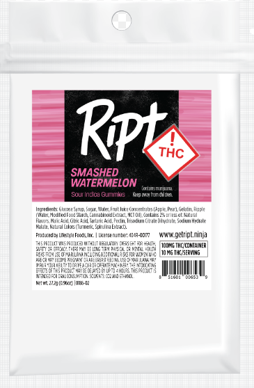 Ript - Gummies - Smashed Watermelon 100mg (I)
