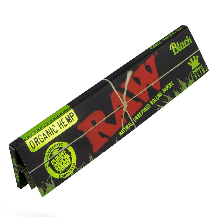 RAW - Rolling Papers - King Size Slim - Black - Organic Hemp