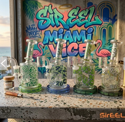 SirEEL 6.5" 420 Graffiti Hanger Bong w/ Bowl product photo