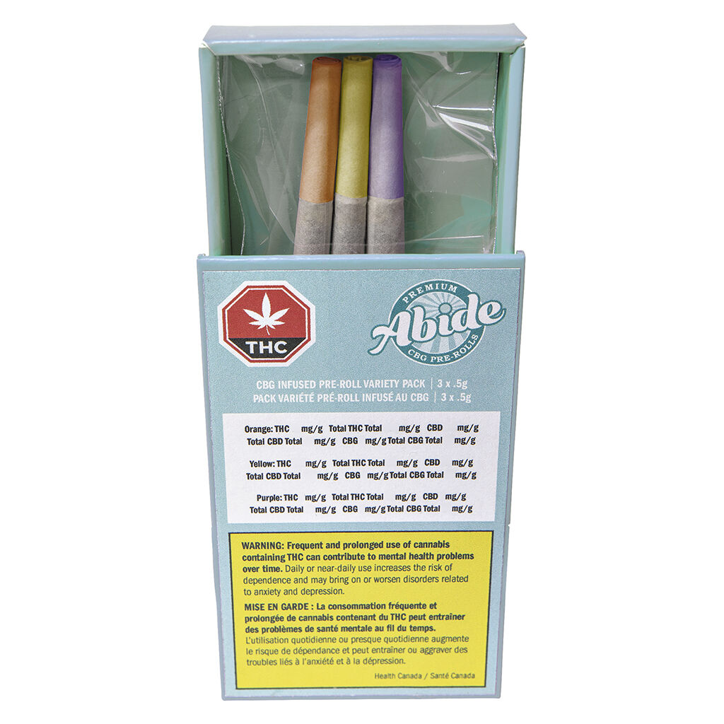 Abide - CBG Infused Pre-Roll Variety Pack - Blend - 3x0.5g
