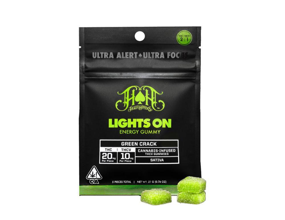 Heavy Hitters Lights On Green Crack THCV Gummies 100mg