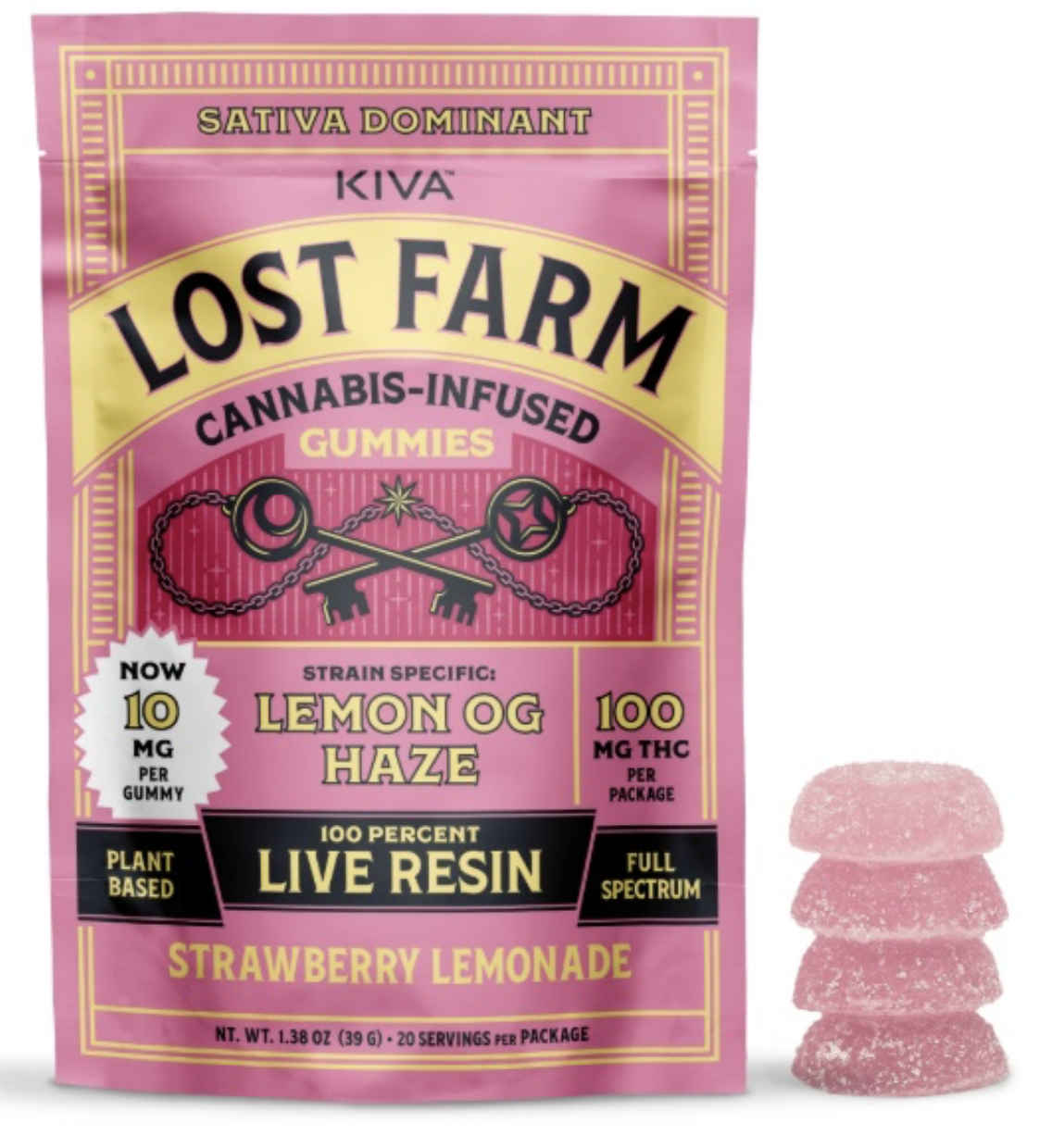 Strawberry Lemonade x Lemon OG Haze Live Resin Gummies 100mg [10pk]