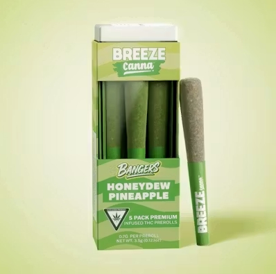 Breeze Bangers Pre Roll - Honeydew Pineapple (5pk)
