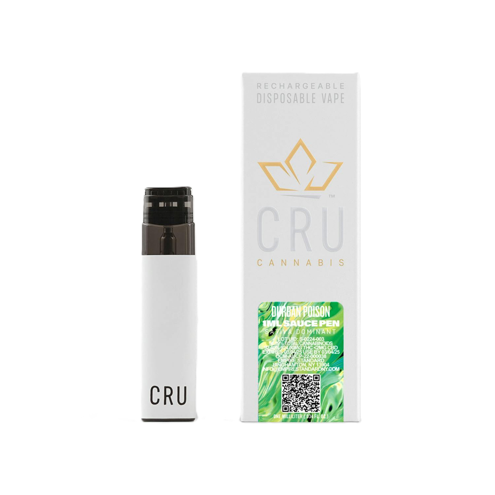 CRU | Durban Poison | Live Resin All-In-One Vape 1ML