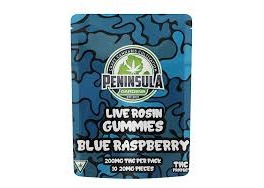 Peninsula Gardens Live Rosin Gummies - Sour Blue Raspberry