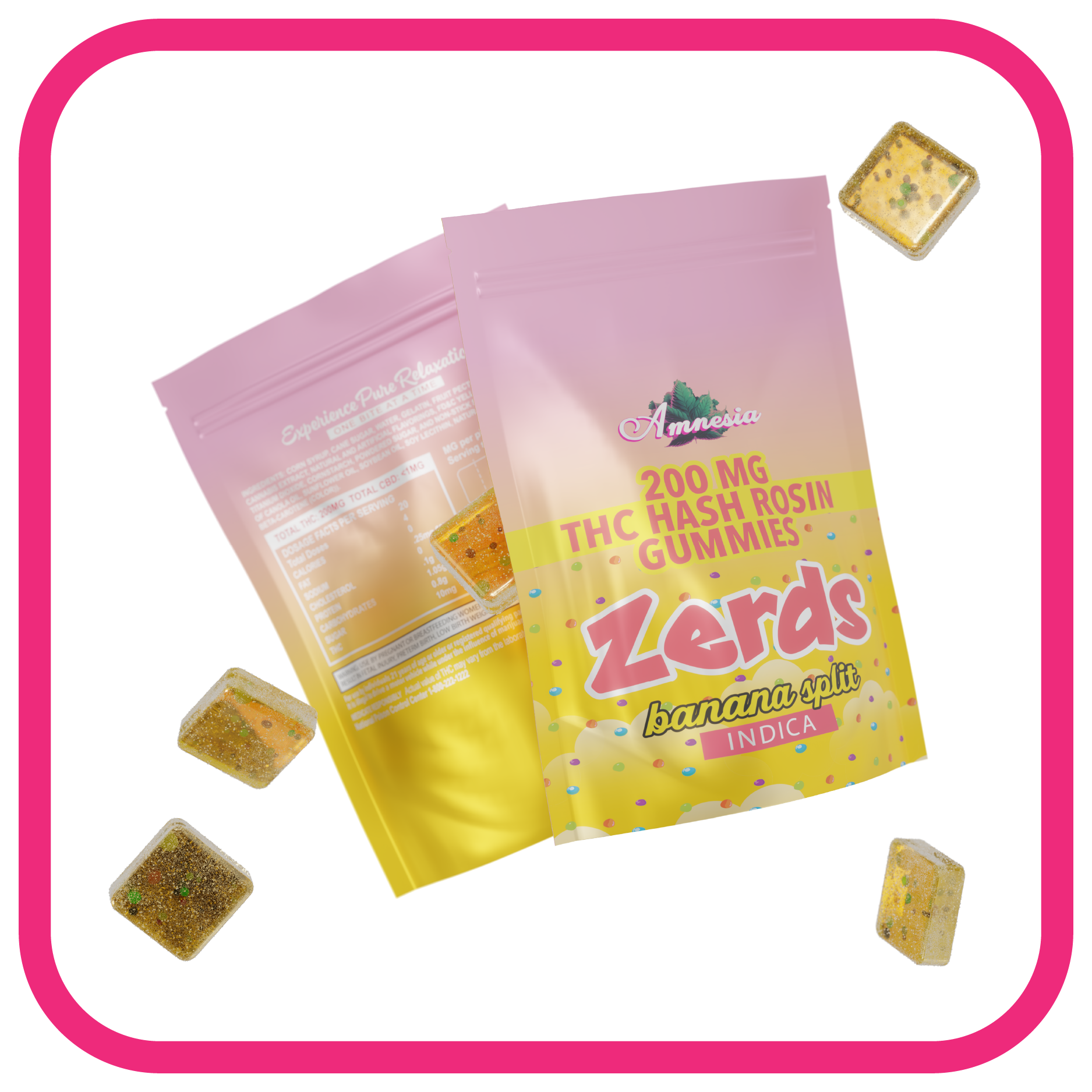 Zerdz Edible Hash Rosin Gummies 5 Pack 200mg - Banana Split