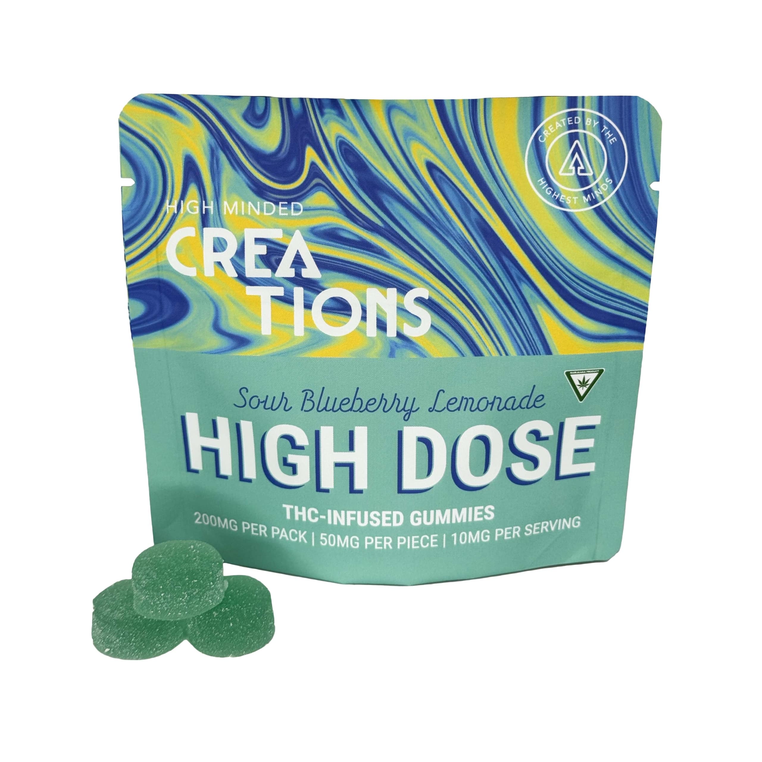 High Minded - Gummies - 200mg High Dose - Sour Blueberry Lemonade