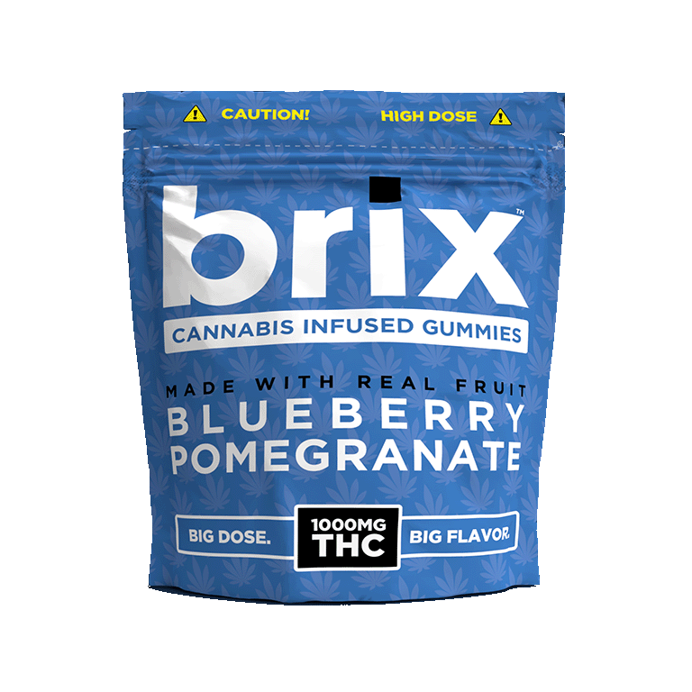 brix™ 1000mg THC Blueberry Pomegranate Gummies