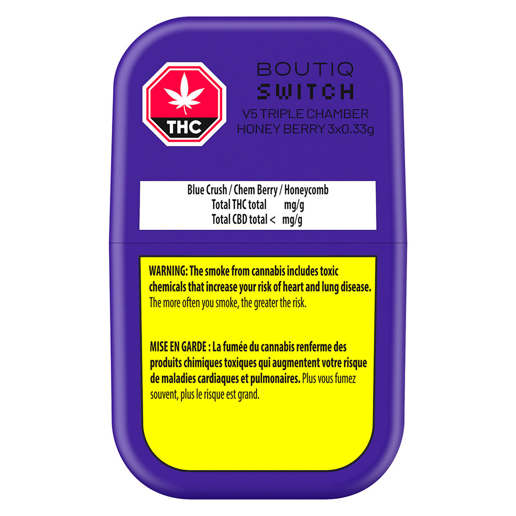 Boutiq - Switch V5 - Triple Chamber - Honey Berry AIO - 1g