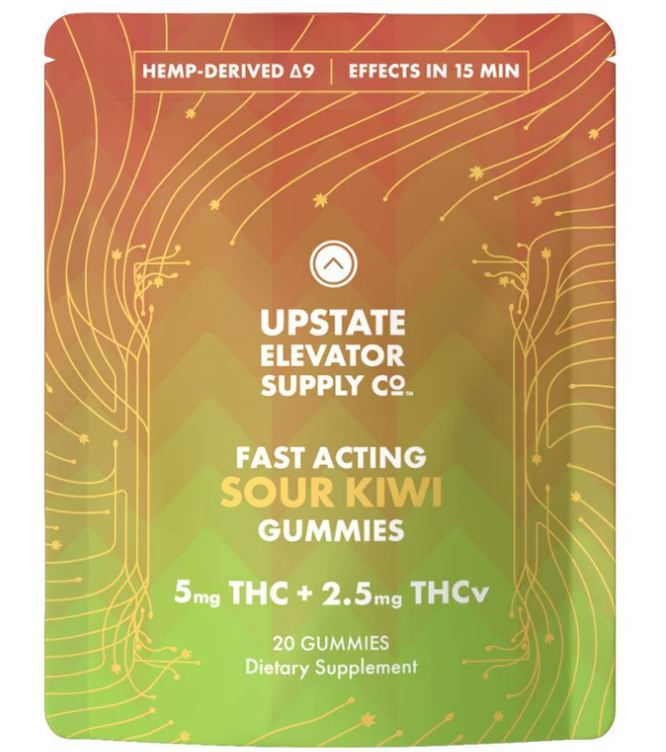 Sour Kiwi - Fast Acting 5mg THC + 2.5mg THCV 20ct - Upstate Elevator