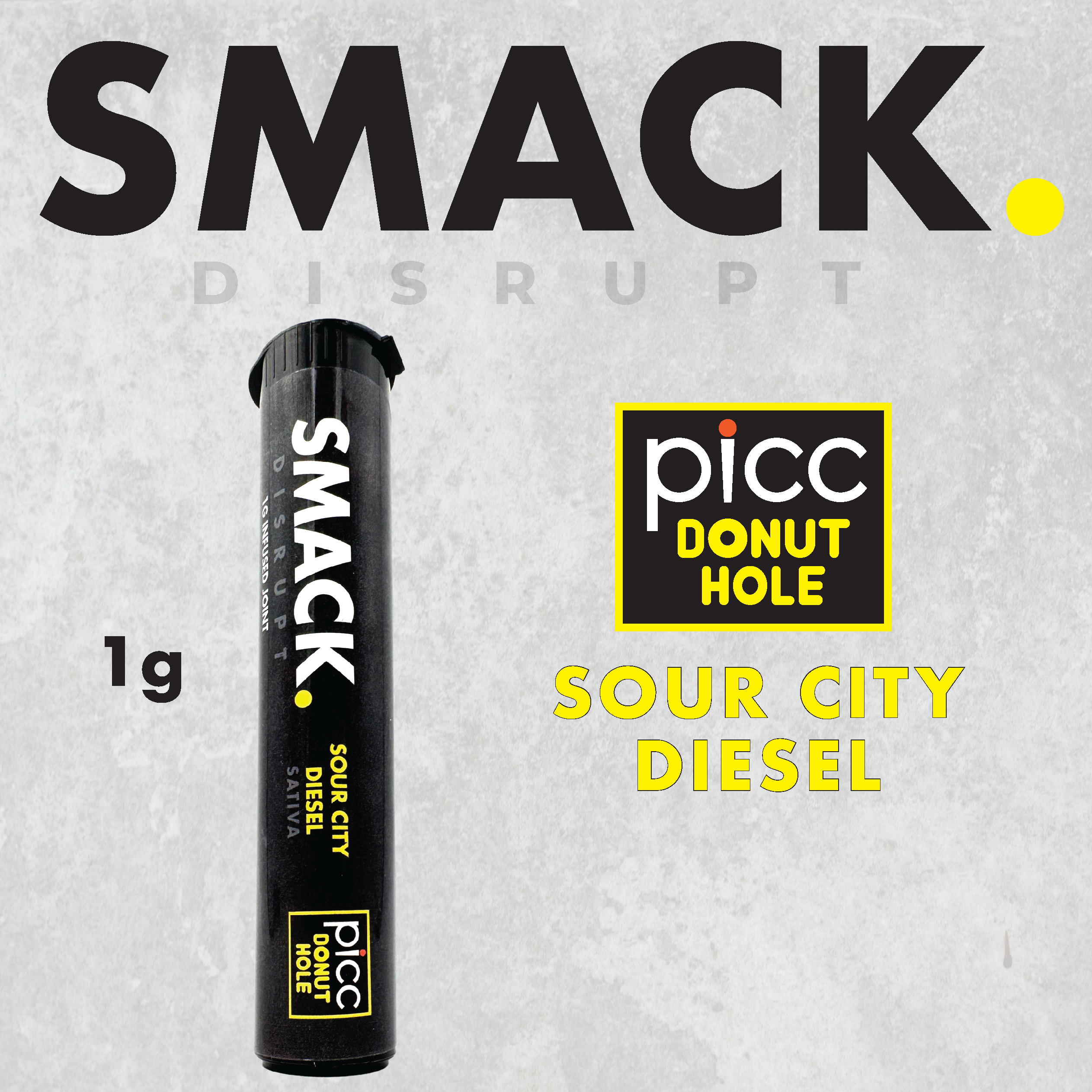 Picc-Smack - Sour City Diesel Infused Pre-roll - 1g