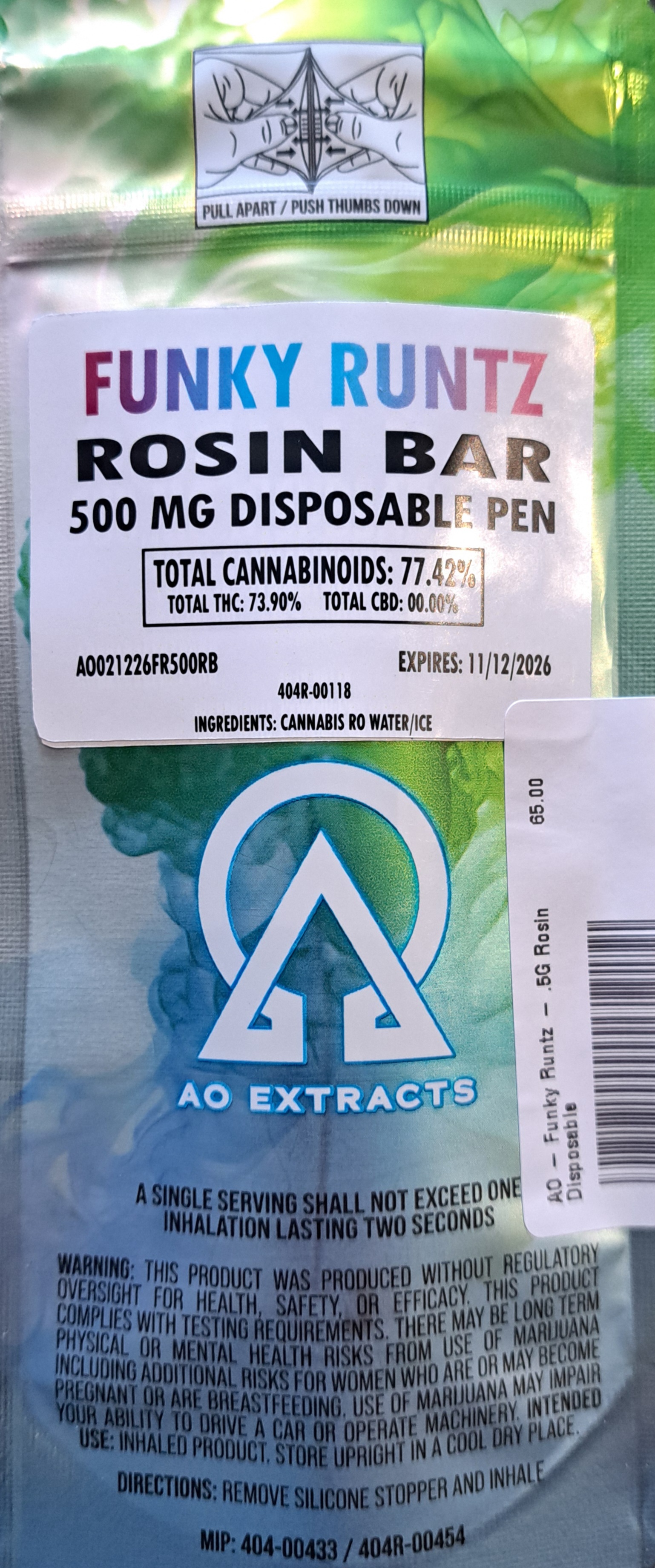 Funky Runtz Rosin Disposable