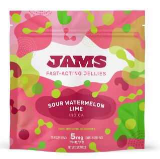 JAMS Sour Watermelon Lime Fast Acting Jellies (I) 20 x 5mg