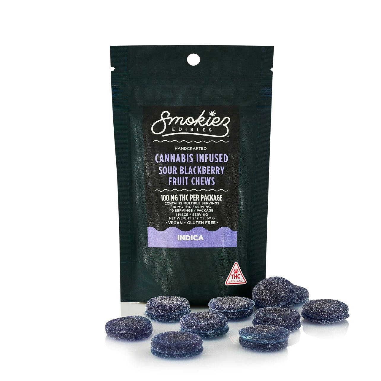 Smokiez | Sour Blackberry | 100mg Fruit Chews