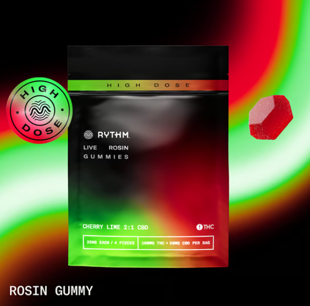 2:1 Cherry Lime - THC:CBD - Live Rosin - High Dose - Gummies - 100mg (4pk)