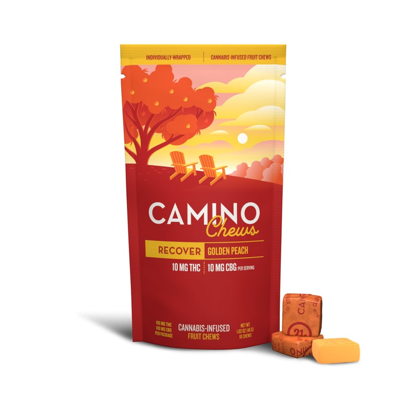 Chews | 10pk Gummies 100mg | Recover (Golden Peach) (H) THC 10mg