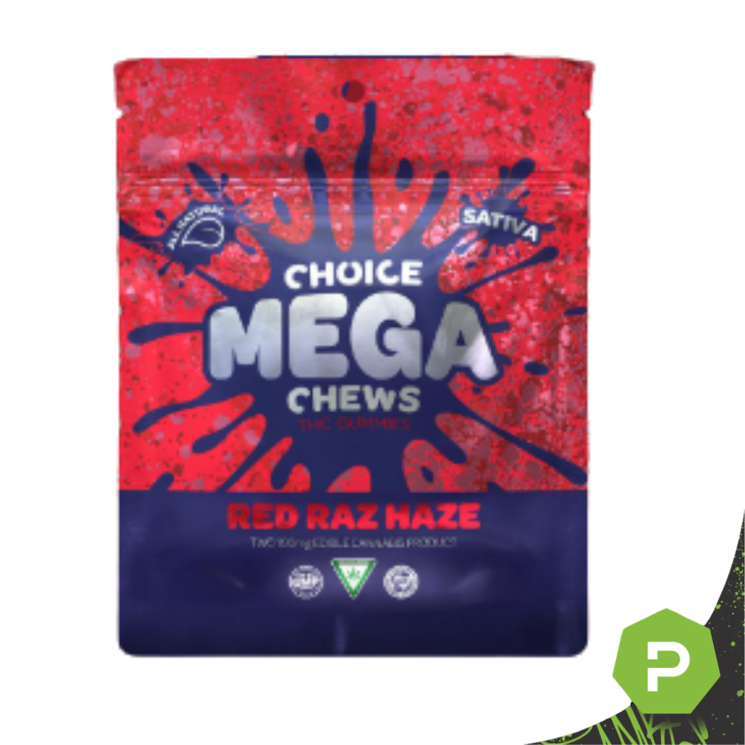 Choice Mega-Chews | 200mg Gummies 2pk | Red Razzilla