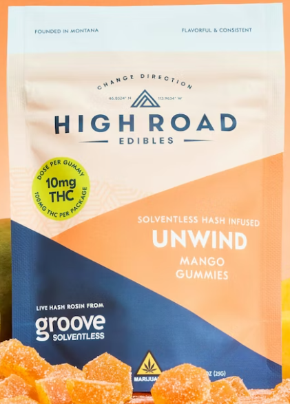 HRE Unwind Solventless Hash Rosin Mango Gummies