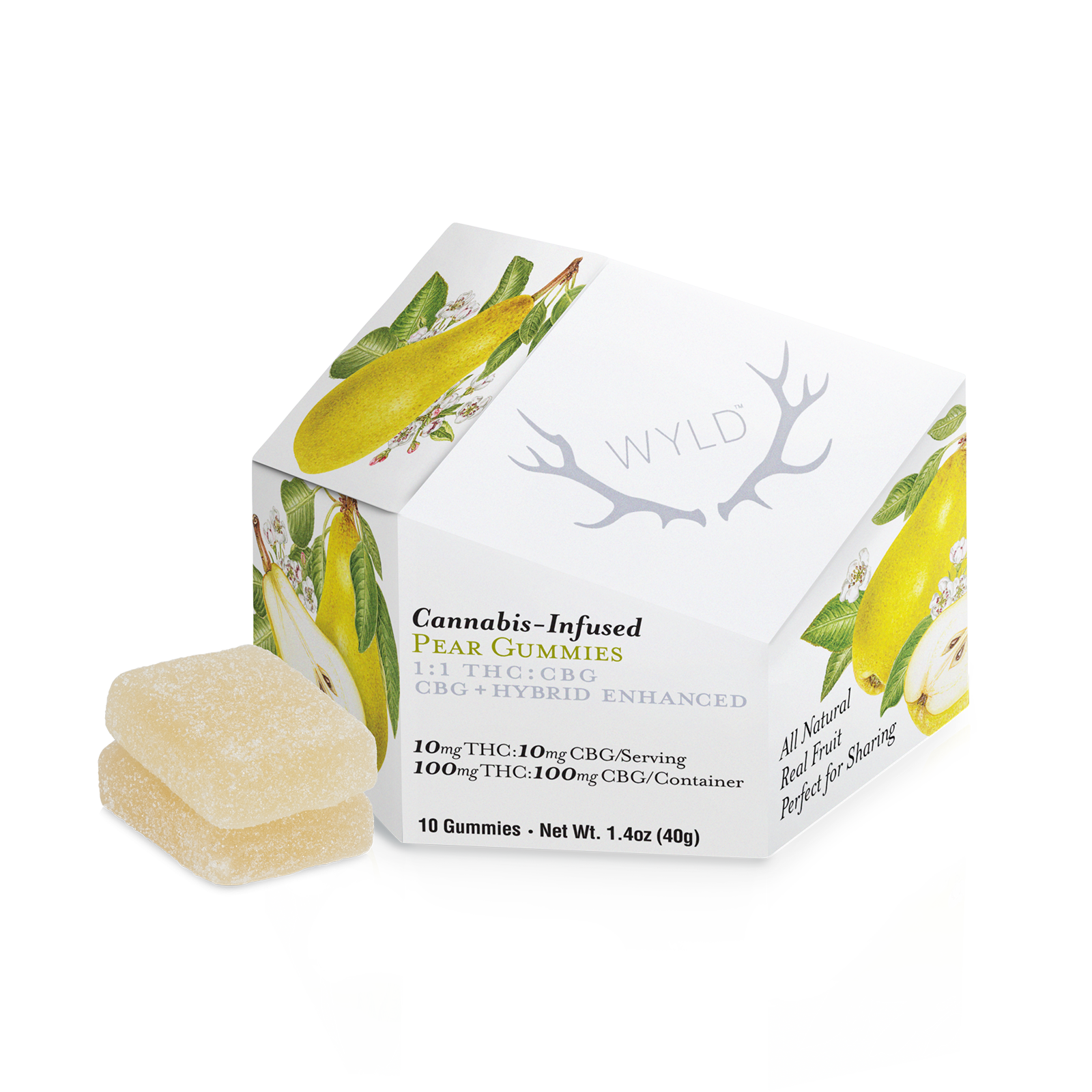 Pear 1:1 CBG + Hybrid Enhanced Gummies