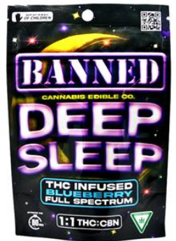 Banned Deep Sleep - Blueberry - 200mg Gummies